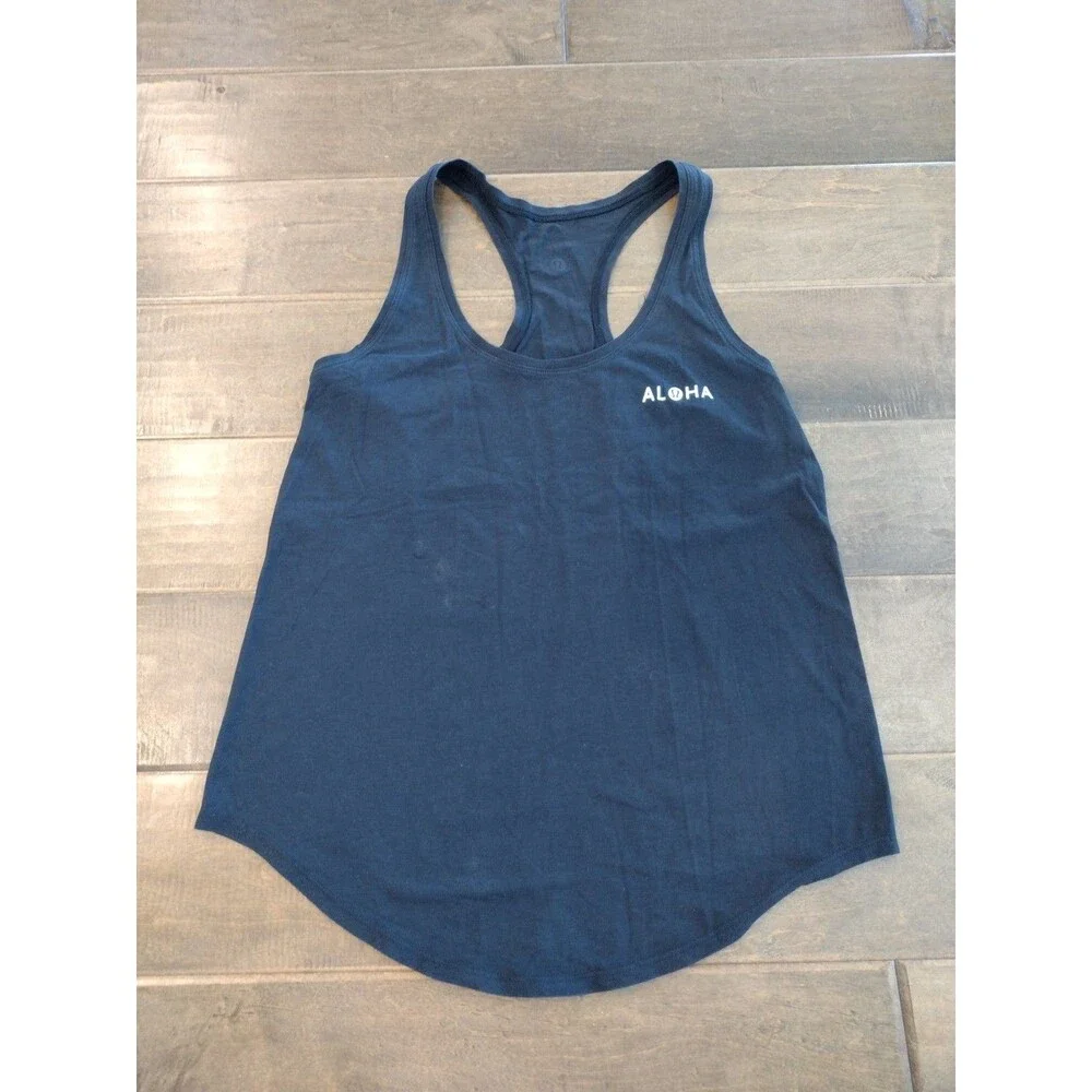 LULULEMON Women's black Love Tank Top raceback Aloha Hawaii exclusive - size 6